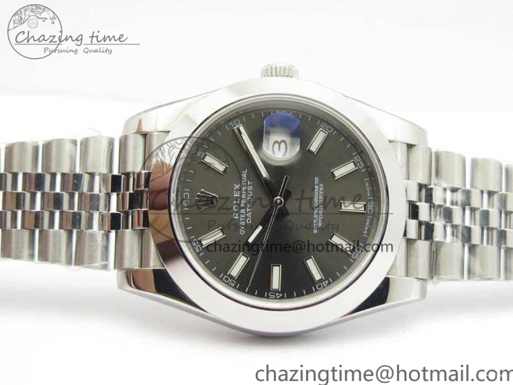 MiroTime 0204 DateJust Smooth Bezel SS Noob 1:1 Best Edition Gray Sticks Dial On Jubilee Bracelet A Packable 3505